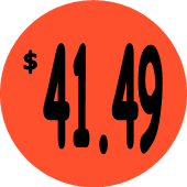 "$41.49" Price Sticker / Labels with 500 large 1-1/8" Round (Red) labels per roll from $5.59* EA in 5 Pack.