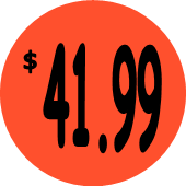 "$41.99" Price Sticker / Labels with 500 large 1-1/8" Round (Red) labels per roll from $5.59* EA in 5 Pack.