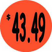 "$43.49" Price Sticker / Labels with 500 large 1-1/8" Round (Red) labels per roll from $5.59* EA in 5 Pack.