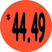 "$44.49" Price Sticker / Labels with 500 large 1-1/8" Round (Red) labels per roll from $5.59* EA in 5 Pack.
