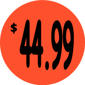 "$44.99" Price Sticker / Labels with 500 large 1-1/8" Round (Red) labels per roll from $5.59* EA in 5 Pack.