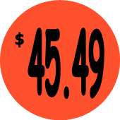 "$45.49" Price Sticker / Labels with 500 large 1-1/8" Round (Red) labels per roll from $5.59* EA in 5 Pack.