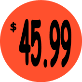 "$45.99" Price Sticker / Labels with 500 large 1-1/8" Round (Red) labels per roll from $5.59* EA in 5 Pack.