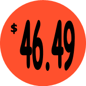 "$46.49" Price Sticker / Labels with 500 large 1-1/8" Round (Red) labels per roll from $5.59* EA in 5 Pack.