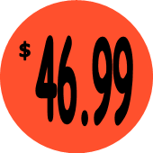 "$46.99" Price Sticker / Labels with 500 large 1-1/8" Round (Red) labels per roll from $5.59* EA in 5 Pack.