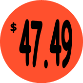 "$47.49" Price Sticker / Labels with 500 large 1-1/8" Round (Red) labels per roll from $5.59* EA in 5 Pack.