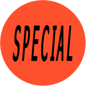"SPECIAL" Store Sticker / Labels with 500 large 1-1/8" Round (Red) labels per roll from $5.59* EA in 5 Pack.