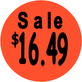 "$16.49 w/SALE heading" Price Sticker / Labels with 500 large 1-1/8" Round (Red) labels  per roll from $5.59* EA in 5 Pack.