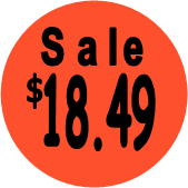 "$18.49 w/SALE heading" Price Sticker / Labels with 500 large 1-1/8" Round (Red) labels  per roll from $5.59* EA in 5 Pack.