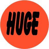 "HUGE" Store Sticker / Labels with 500 large 1-1/8" Round (Red) labels per roll from $5.59* EA in 5 Pack.