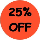 "25% OFF" Price-Store Sticker / Labels with 500 large 1-1/8" Round (Red) labels per roll from $5.59* EA in 5 Pack.